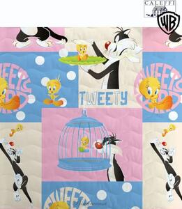 Copriletto trapuntato UNA PIAZZA CALEFFI Looney Tunes articolo I LOVE TWEETY N° 84