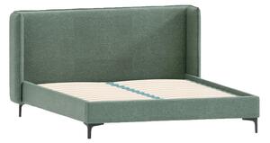 Letto matrimoniale imbottito verde con griglia 160x200 cm Basti - Ropez