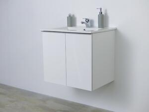 Mobile da bagno sotto lavabo Essential L 60 x P 45 x H 53 cm in pannello di truciolato bianco
