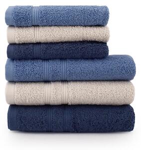 Set 3+3 asciugamani Bassetti TRENDY articolo Contemporary variante Marino - Conchiglia - Blu
