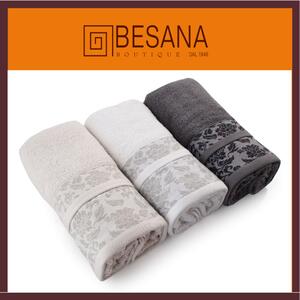 Set asciugamani 3 OSPITE e 3 MEDIA di Besana Boutique, articolo DECOR variante GRIGIO - AVORIO - BIANCO
