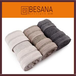 Set asciugamani 3 OSPITE e 3 MEDIA di Besana Boutique, articolo SMITH variante BIANCO - BEIGE - GRIGIO