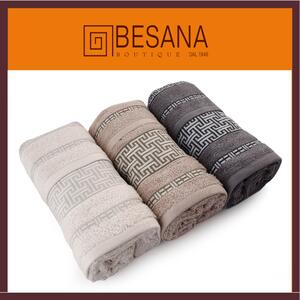 Set asciugamani 3 OSPITE e 3 MEDIA di Besana Boutique, articolo ATENE variante BIANCO - BEIGE - GRIGIO
