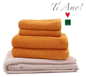 Set asciugamani 5 pezzi SVAD DONDI articolo TI AMO variante AMBRA e QUARZO
