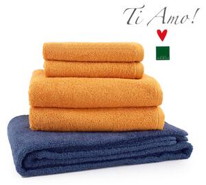 Set asciugamani 5 pezzi SVAD DONDI articolo TI AMO variante AMBRA e INCHIOSTRO
