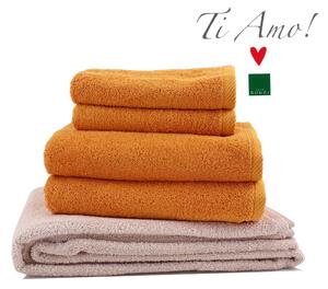 Set asciugamani 5 pezzi SVAD DONDI articolo TI AMO variante AMBRA e CIPRIA