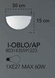 Applique classico Oblo bianco, in vetro, 15 x 30 cm, FAN EUROPE