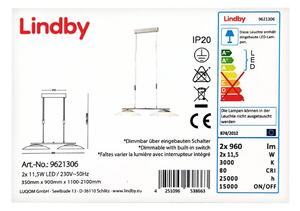 Lindby - Lampadario a sospensione con filo LED dimmerabile JUDIE 2xLED/11,5W/230V