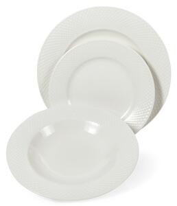 Piatti da portata in porcellana bianca servizio 12 pezzi 4 posti tavola Blanco