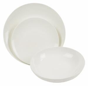 Set 12 piatti in porcellana bianca 4 posti tavola Ginevra