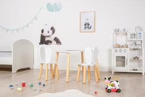 Ourbaby - Tavolino per bambini e sedie con orecchie di coniglio