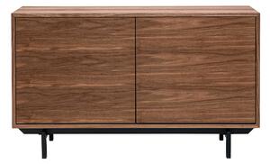 Credenza vintage in legno di noce scuro a 2 ante L120 cm MANNY