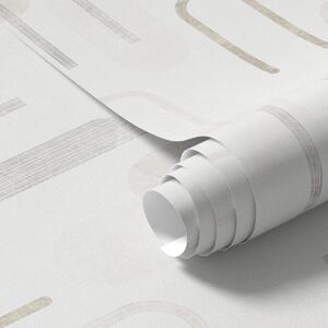 Carta da parati Motivo geometrico leggero con archi beige, Parati astratta classici, a01256 : Uwalls.it