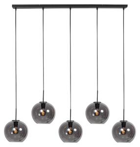 Mexlite - lampada a sospensione - HaloSwap - nero - vetro - grande lampada da tavolo da pranzo - E27 - 4285ZW