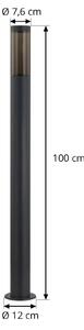Lindby Statius lampione, nero/nero, ferro, 100 cm