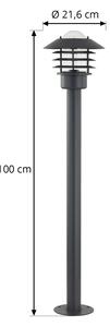 Lampione Lindby Belmiro, ferro, altezza 100 cm, E27, nero