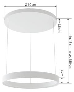 Lucande Lampada a sospensione LED Philine, 60 cm, bianco, ferro