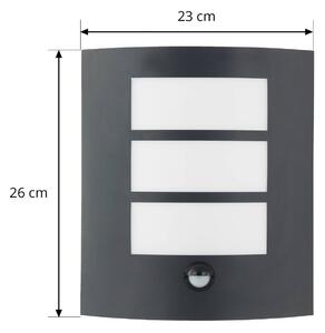 Lindby applique da esterno Vimal, sensore, E27, 26 cm, alluminio