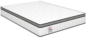 HOMCOM Materasso a Molle Insacchettate, 7 Zone Memory Foam Infusa al Gel Rinfrescante, 190x140x20 cm, Bianco | Aosom Italy