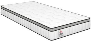 HOMCOM Materasso a Molle Insacchettate, 7 Zone Schiuma a Memoria con Gel Rinfrescante, 90x140x20 cm, Bianco | Aosom Italy