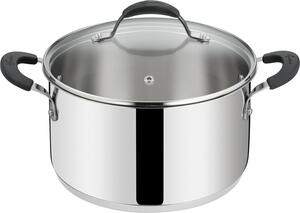 LAGOSTINA Pentola a Induzione Casseruola 24 cm Fonda con Coperchio Acciaio Lucido - Tempra