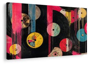 Quadro su tela – Dischi in vinile street art
