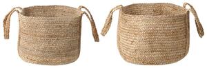 Set di 2 cestini portaoggetti in iuta naturale da 38 cm, portabiancheria, contenitori Boho Beliani