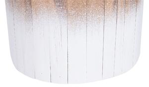 Comodino in Legno Chiaro con Teak Bianco 30 x 30 x 44 cm Poggiapiedi Rustico Beliani