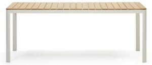 Tavolo 100% esterno Bona legno massello di teca e alluminio finitura bianca 200 x 100 cm