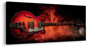 Quadro su tela – Chitarra elettrica in fuoco