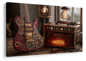 Quadro su tela – Chitarra con amplificatore retrò