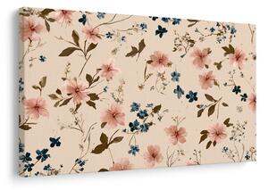 Quadro su tela – Fiori pastello su sfondo beige