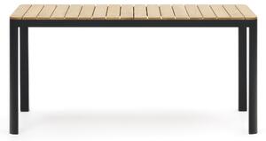 Tavolo 100% da esterno Bona legno massello di teca e alluminio finitura nera 160 x 90 cm