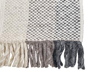 Tappeto in lana bianco sporco nero marrone 160 x 230 cm nappe fatte a mano moderno Beliani