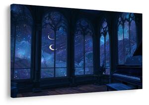 Quadro su tela – Cielo notturno oltre la finestra