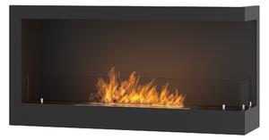 Camino a Bioetanolo da Incasso 90x45 cm Corner 900 Right Destro Nero con Vetro