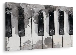 Quadro su tela – Tasti musicali in bianco e nero