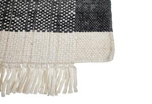 Tappeto in lana bianco sporco nero 160 x 230 cm nappe fatte a mano moderno Beliani