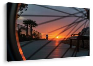 Quadro su tela – Pista ciclabile al tramonto