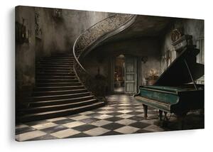 Quadro su tela – Pianoforte antico in dimora misteriosa