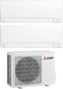MITSUBISHI Climatizzatore Dual Split Inverter 9000+12000 Btu Condizionatore con Pompa di calore Classe A++/A+ Gas R32 WIFI (Unit Interna + Unit E
