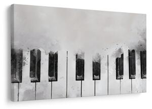 Quadro su tela – Tasti del pianoforte in bianco e nero