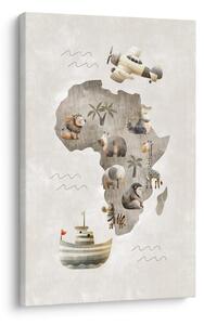 Quadro su tela – Animali africani e aereo