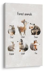Quadro su tela – Animali del bosco in illustrazione