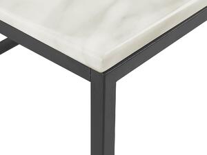 Tavolino Gambe in Metallo Effetto Marmo Nero 100 x 60 cm Rettangolare Industrial Glam Beliani
