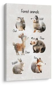 Quadro su tela – Illustrazione di animali del bosco
