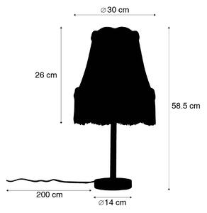 Lampada da tavolo classica nera con paralume granny rosa 30 cm - Simplo