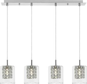 Rabalux 3116 lampada a sospensione 4 spot Duchessa, G9, argento, moderna, 72cm