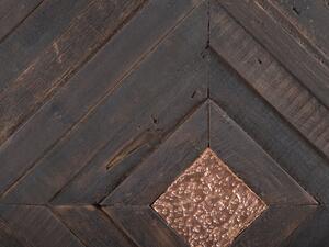 Decorazione da parete in legno di teak scuro 70 x 70 cm quadrato rustico Beliani