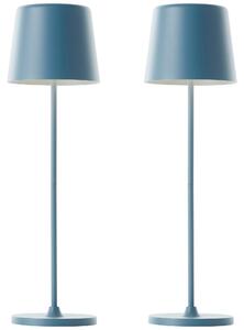 BRILLIANT Lampada da tavolo ricaricabile a LED Kaami, 2 W, 310 lm, 3000 K, blu, set da 2